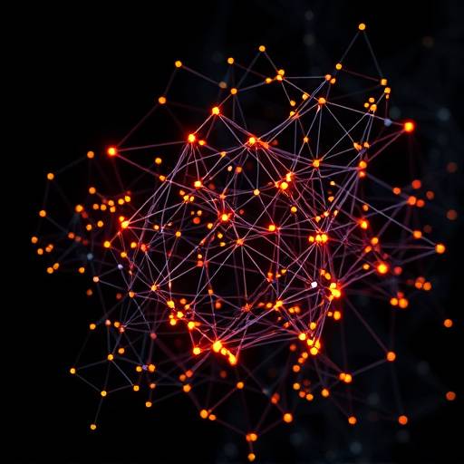 A complex statistical model visual representing data clusters and relationships.